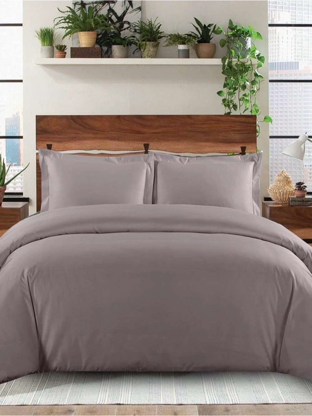 Lilac Queen Duvet Cover Set 550 Thread Count Egyptian Cotton with pillow shams